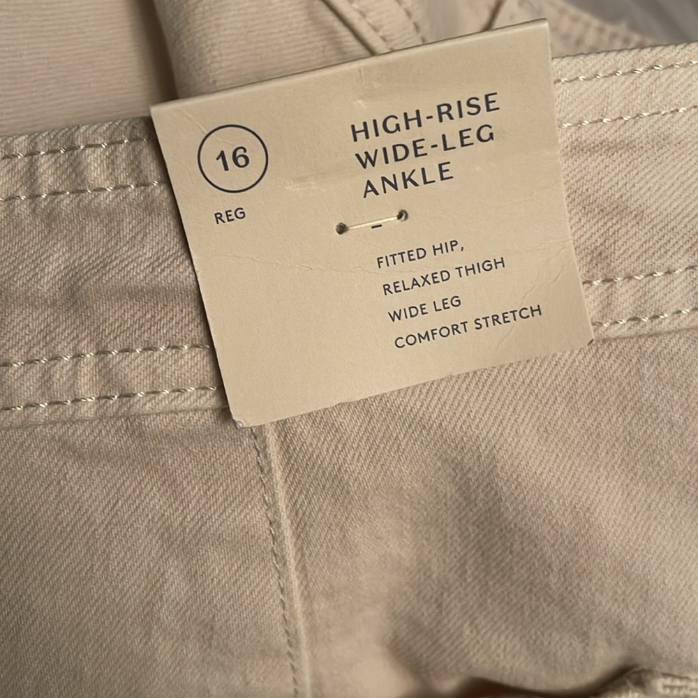Women's High-Rise Sailor Wide Leg Ankle Jeans - Beige - Picture 5 of 7